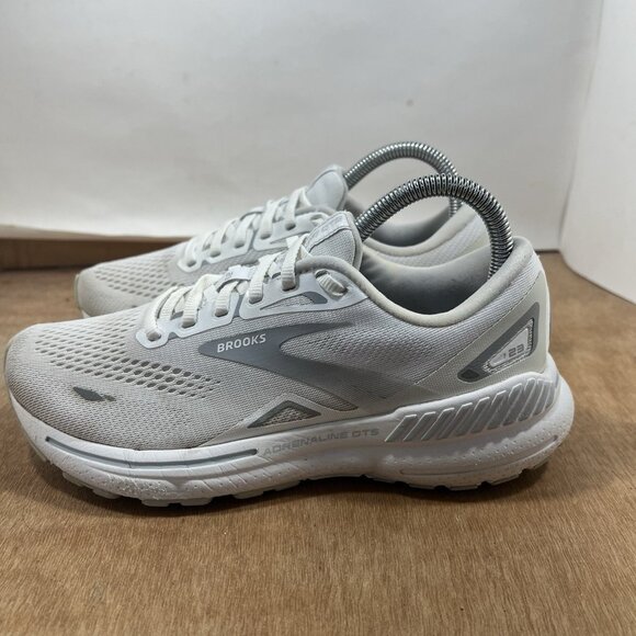 Brooks Adrenaline GTS 23 Women Size 7.5 White Running Shoes Sneakers - Picture 3 of 9